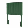 thumbnail image 2 of Crushed-Velvet Vertically Channeled Adjustable Twin Headboard in Emerald Green, 2 of 5