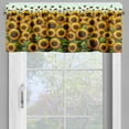 thumbnail image 4 of Ambesonne Summer Tones Valance & Curtain 3 Pcs Set, Cottagecore Sunflowers, 55"x24", Mustard Reseda Green, 4 of 7