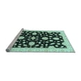 thumbnail image 2 of Ahgly Company Machine Washable Indoor Round Oriental Light Blue Traditional Area Rugs, 6' Round, 2 of 4