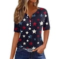 thumbnail image 2 of 250th Anniversary USA Shirt Short Sleeve Shirts for Women Womens Tops T Sunflower Print Flag Blouse, 2 of 5