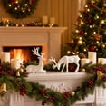 thumbnail image 7 of Tovaris Christmas Reindeer Figurine Set, Christmas Decoration Electroplated Deer Statue with Standing and Lying Poses, Tabletop Ornament, For Home Table Gift, 7 of 7