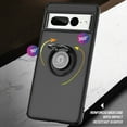 thumbnail image 5 of TJS for Google Pixel 7 Pro Phone Case, 360 Degrees Rotating Metal Ring Magnetic Support Kickstand Cover Case for Pixel 7 Pro (Blue), 5 of 7