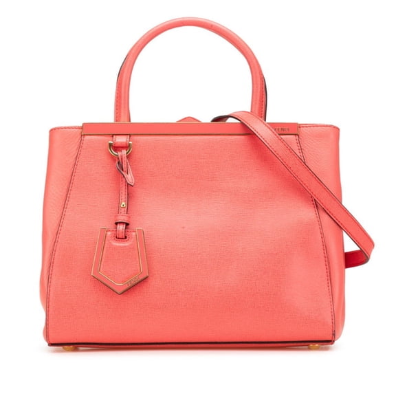 Pre-Owned Fendi Petit Toujours Handbag/Shoulder Bag 2WAY 8BH253 Orange Pink Leather... (Good)