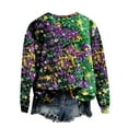 thumbnail image 6 of Gamivast Carnival Tops for Women Plus Size Long Sleeve Trendy Mask Graphic Blouses Funny Crewneck Drop Shoulder Tunic Sweatshirts Holiday Mardi Gras Shirt, 6 of 6