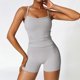 thumbnail image 5 of Conjunto de yoga de 2 piezas para mujer: camiseta sin mangas con espalda descubierta y pantalones cortos. Tejido transpirable, tirantes modernos, ideal para fitness/verano, varias tallas., 5 of 7