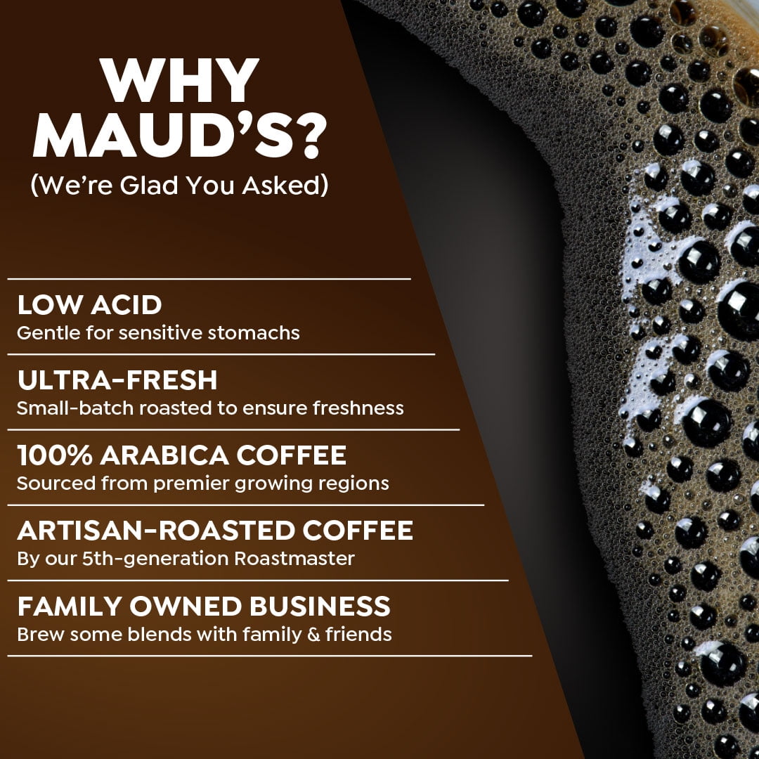Maud's Dark Roast Coffee Pods, Tall Dark and Handsome, Compatible w/ K-Cup Brewers, 100ct