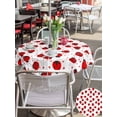 thumbnail image 4 of Outdoor Tablecloth with Umbrella Hole and Zipper, Red Black Animals Round Table Cloth 54 Inch Waterproof Tablecloth, Love Heart Seven Star Ladybirds Picnic Table Cover for Patio Camping, 4 of 7