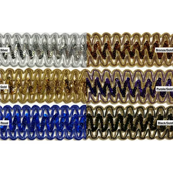 1-7/8" Braided Sequins Trim - 6 Continuous Yards!