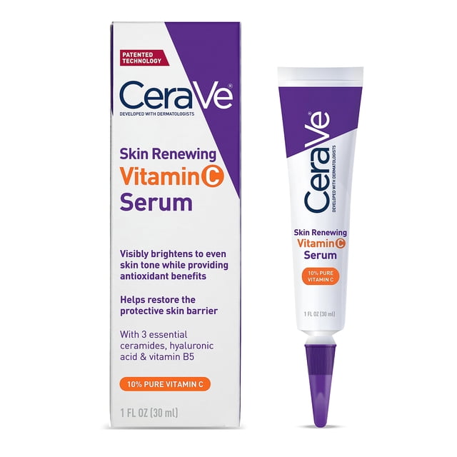 Sérum CeraVe con vitamina C con ácido hialurónico, 30 ml, iluminador de la piel