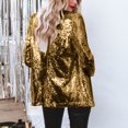thumbnail image 4 of Sopiago Blazers for Women Sequin Shiny Open Front Blazer Evening Party Sparkly Long Sleeve Slim Cardigan Coat Jacket Gold,XL, 4 of 7
