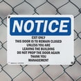 thumbnail image 5 of (2 Pack) Exit Only This Door Is To Remain Closed OSHA Notice Sign 10 Inch X 7 Inch Indoor / Outdoor Rust-Free Aluminum Metal Signs for Workplace, Workshop, and Construction Site, Made, 5 of 8