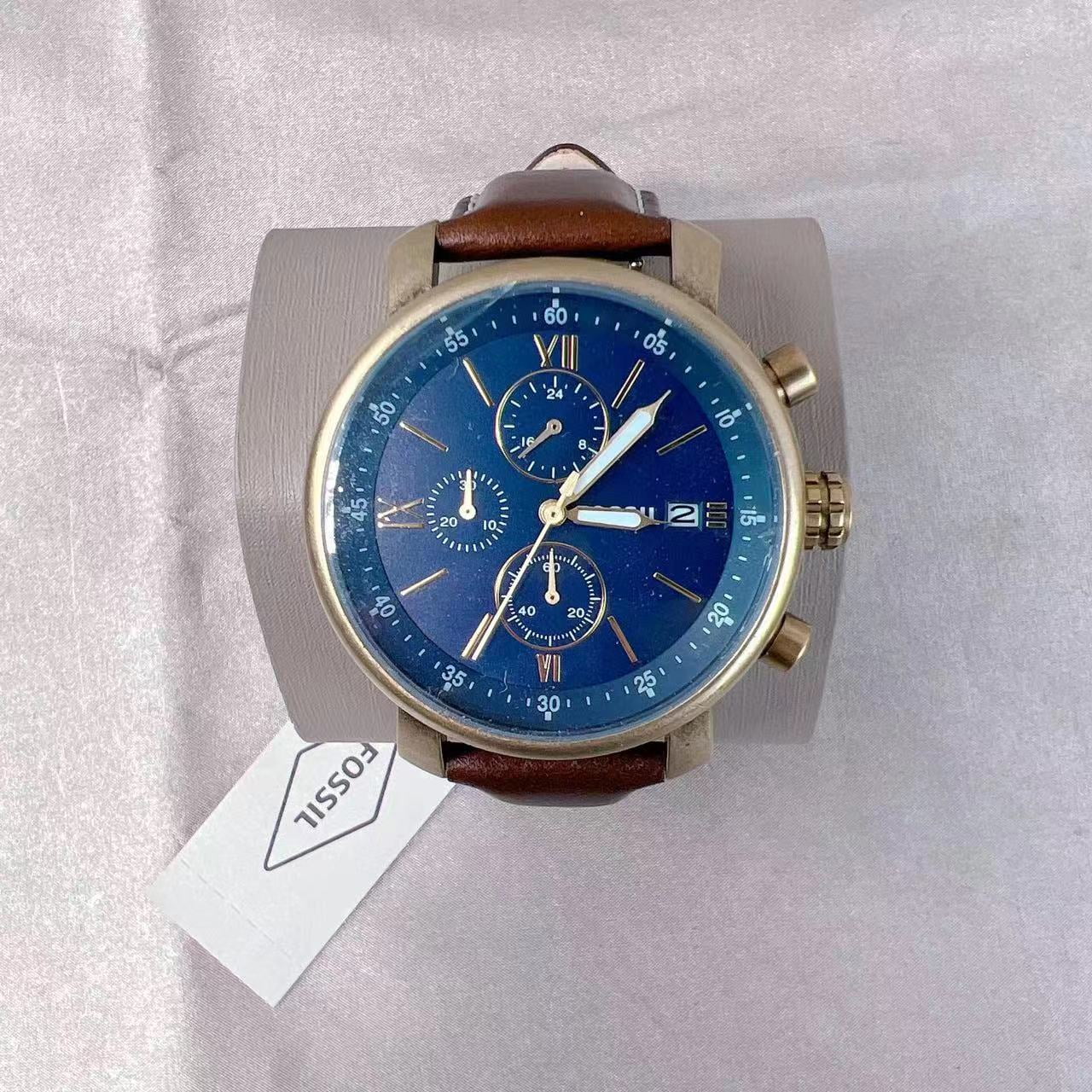 Fossil BQ2099 Rhett Chronograph Brown Leather Watch Walmart