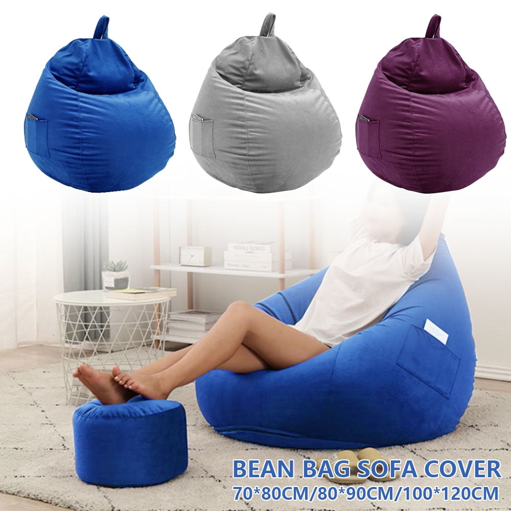 Large Bean Bag Chair Couch Sofa Cover Indoor Lazy Relax Lounger For Adults Kids