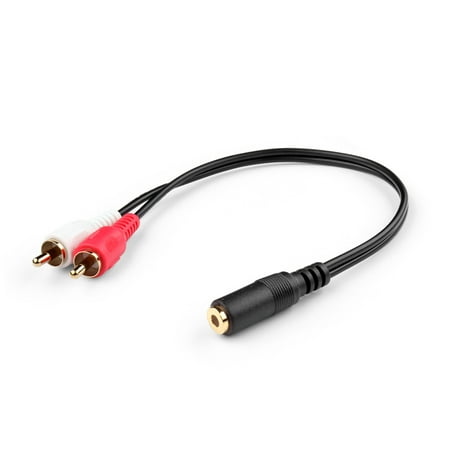 3.5mm to RCA Stereo Audio Cable Adapter - 3.5mm Female to Stereo RCA Male Bi-Directional AUX Auxiliary Male Headphone Jack Plug Y Splitter to Left / Right 2RCA Male Connector Plug Wire