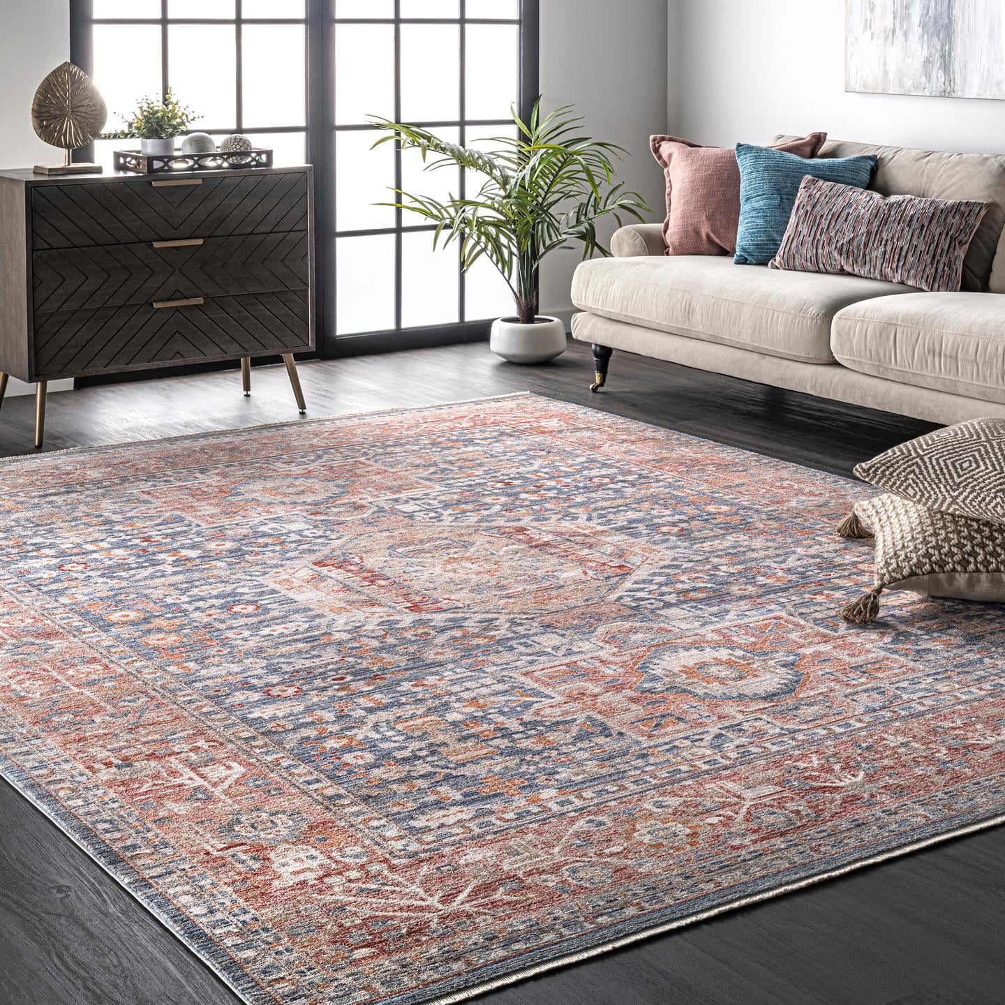 nuLOOM Ari Worn Medallion Area Rug