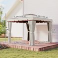 thumbnail image 3 of Outsunny 10' x 10' Outdoor Patio Gazebo w/ Sidewalls, Cream White, 3 of 10