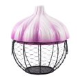 thumbnail image 1 of Soporte para huevos, cesta para huevos, suministros de cocina, cesta de almacenamiento de hierro tejido para jengibre y , soporte de cerámica, para Púrpura, 1 of 8