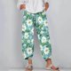 thumbnail image 3 of Pantalones de Mujer Traje Verano Cómodo de Moda Impreso Pantalones Recortados, Pantalones Elásticos Casuales, 3 of 5