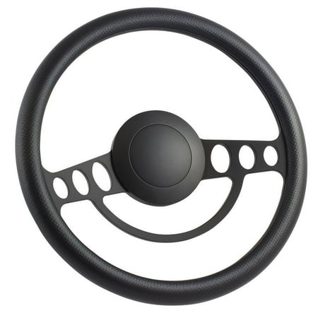 68 FORD Pick-up 14 Inch Black (9 Hole) Classic Steering Wheel Carbon Fiber Vinyl Half Wrap