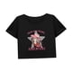 thumbnail image 4 of Camiseta recortada de entrenamiento con cuello redondo suave de verano para mujer para caminar en el trabajo XL, 4 of 7