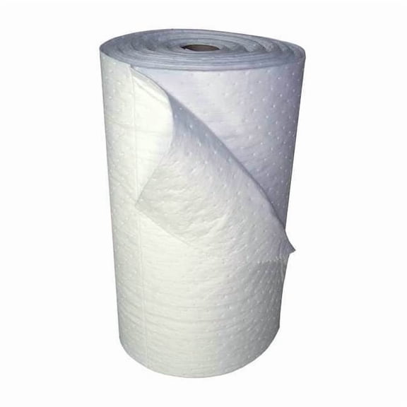 Oil-Dri Sorbent Roll, 36 gal, 30 in x 150 ft, Oil, White, Polypropylene L90813