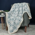 thumbnail image 2 of PiccoCasa Sherpa Blanket Soft Reversible Snowflake Throw Blanket for Sofa Couch Bed Pale Blue, 50" x 60", 2 of 6