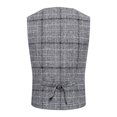 thumbnail image 3 of Men's Suit Vest Plaid Dress Vest Slim Fit Formal Business Waistcoat Tuxedo V-Neck Wool Blend Sleeveless Blazers, 3 of 5