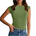 thumbnail image 2 of BLCHUNen Débardeurs pour Femmes Tendance Sans Manches Extensible Col Rond Ajusté Décontracté Extérieur Mode Été, 2 of 7