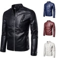 thumbnail image 5 of Chaqueta casual de cuero para hombre, moderna, ajustada, elegante, para jóvenes, chaqueta de motociclista para primavera y otoño, 5 of 5