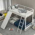 thumbnail image 2 of Metal bunk bed with slide, twin over twin, white, 2 of 5