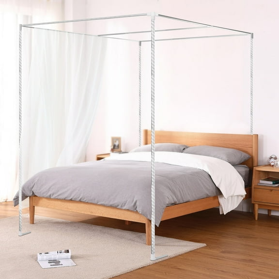 Peakora Peakora Canopy Bed Frame Mosquito Netting Canopy Frame Stainless Steel Fit for 4.92ft and 5.91ft Beds in Homes Dormitories Hospitals