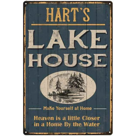 HART'S Lake House Blue Cabin Home Decor Gift 8x12 Metal 108120038196