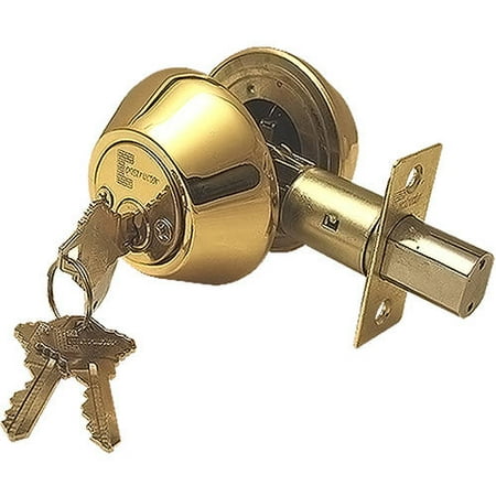 Constructor Deadbolt Door Lock Set with Double Cylinder Polished Brass