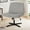 Fabric Grey, variant on TINKLE WELL Criss-Cross Legged Armless Chair with Wide Seat, Height-adjustable tilt and swivel, and Soft Leather for Home Office, Bedroom, Study Room, and Student Desk Seating, Brown