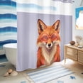 thumbnail image 5 of No Hook Shower Curtain, Purple Fox Shower Curtains for Bathroom with See Through Top Window, Funny Animals Modern Art Waterproof & Washable Bath Curtain Long 72"x78", 5 of 9