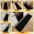 thumbnail image 4 of Ottomanson Hallway Runner Rug Non-Slip Low Pile Stain Resistant, Solid Black, 2'7" x 9', 4 of 13