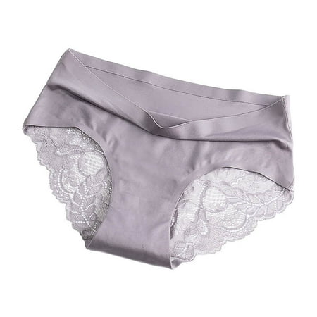 Clearance!Uooqdmx Womens Underwear Seamless Underwear for Women Hollow Out Underwear Lace Panty Crochet Ladies Underwear Panties Gray M