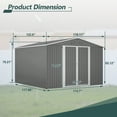 thumbnail image 2 of LZBEITEM 10 x 10 ft Outdoor Storage Shed, Metal Garden Tool Shed with Lockable Door, Outside Sheds & Storage Galvanized Steel, 2 of 7