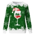 thumbnail image 4 of TIMIFIS Chandail en Molleton de Noël pour Femmes Mode Hiver Mignon Verre de Vin Chapeau de Père Noël Imprimé Col Rond Chandail en Molleton Décontracté Manches Longues Chandail Hauts Cadeaux pour Femmes pour Noël, 4 of 4