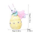thumbnail image 2 of Gaiwos Easter Resin Bunny Statues Holding Colorful Easter Eggs Decorated with Artificial Diamonds, Gymnastics Sports Rabbit Figurines for Holiday Party Dinner Tabletopper Decor, 5 in, 2 of 3