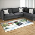 thumbnail image 3 of Hello Winter Newfoundland Frosty Morning Walk Welcome Snowy Christmas Indoor Rug Newfie Dog Lover Gifts Carpet Living Bed Room Sofa Home Decor - 02018, 3 of 5