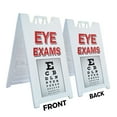 thumbnail image 2 of A-frame Sidewalk Eye Exams 24" x 36" Double Sided A-Frame Sidewalk Sign, Includes 2 Installed Vinyl Decals | Foldable Portable White Signicade Sandwich Board Signs, 2 of 5