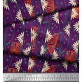 thumbnail image 3 of Soimoi Moss Georgette Fabric Circle,Floral & Wheel Ethnic Fabric Prints By Yard 42 Inch Wide, 3 of 3
