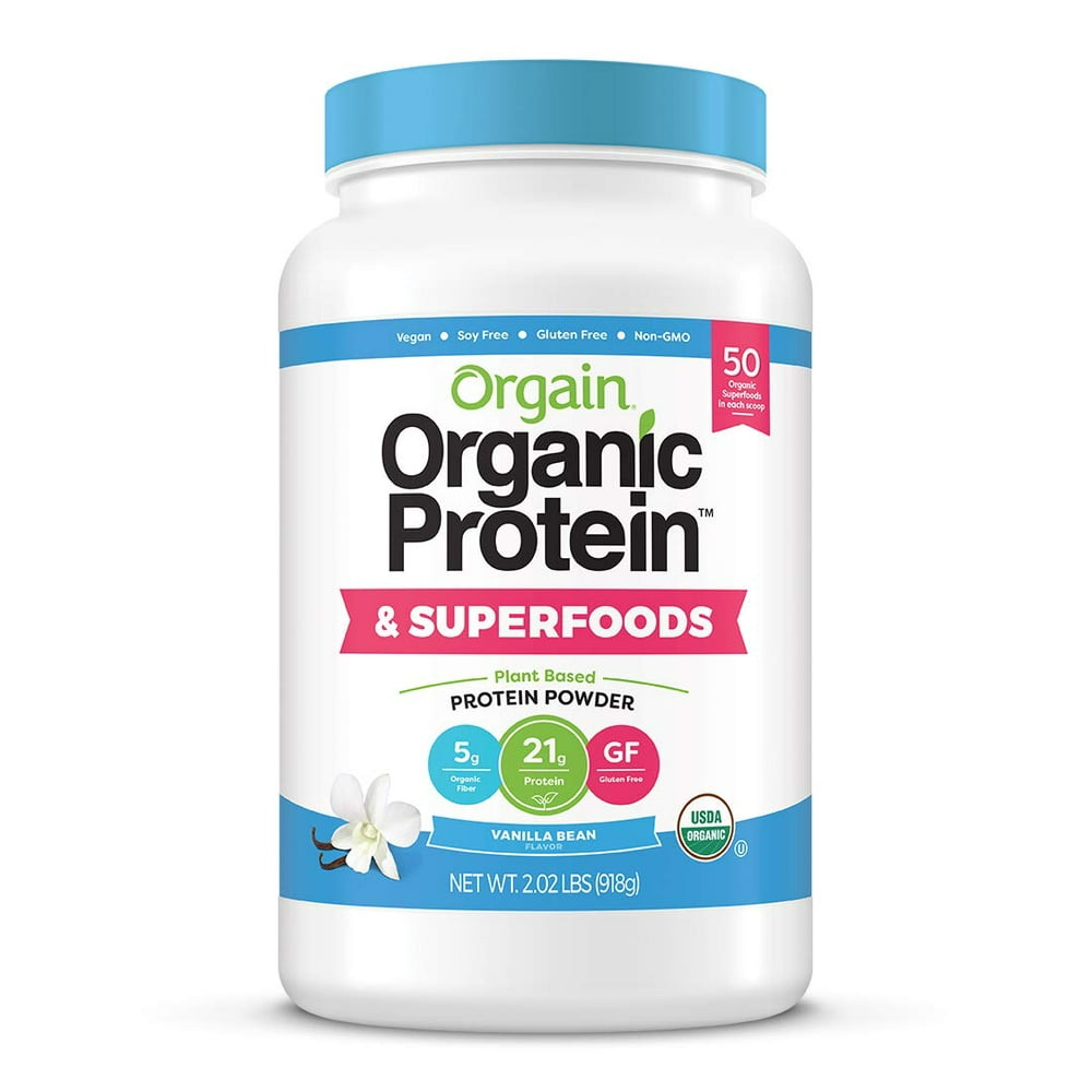 Orgain Organic Plant Based Protein + Superfoods Powder, Vanilla Bean