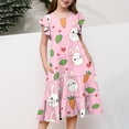 thumbnail image 5 of Xdegoge Easter Dresses for Girls Rabbit Print with Tiered Skirt and Cap Sleeves, Lightweight and Comfortable Teens Holiday Dress, 5 of 5