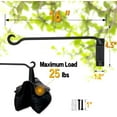 thumbnail image 2 of Wall Mounted Rotatable Plant Hanger, Indoor/Outdoor Decorative Hook for Hanging Plants, Windchime, Baskets, Rustic Iron Plant Holder, Ideal Wall Decor, Ceiling Hooks for Garden, 2 Pcs, 16x4.5x1.2", 2 of 4
