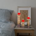 thumbnail image 5 of Mela Artisan Red Candle Holders Set of 3, Elegant Wood Stand holder with Enamel Design, 6”x 9”x 12”, 5 of 5