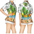 thumbnail image 2 of HAPPY BAY Women's Casual Beach Hawaiian Blouse Shirt Summer Button Down Short Sleeve Dress Tops Tee Shirts Blouses for Women M Water Surfing, Grey, 2 of 6