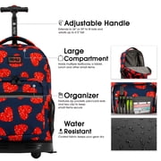 J World Womens Sunrise 18 Rolling Backpack For School And Travel, Love Spangle