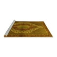 thumbnail image 2 of Ahgly Company Machine Washable Indoor Square Persian Yellow Traditional Area Rugs, 4' Square, 2 of 4